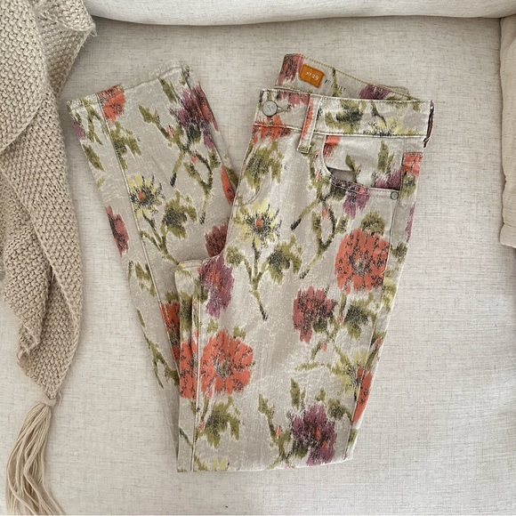 Anthropologie Pilcro Beige Floral Jeans Sz 29 - Picture 5 of 10